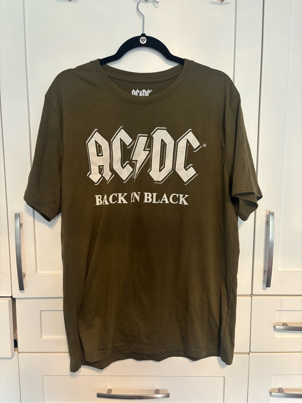 AC/DC Olive Green 'Back In Black' Graphic Tee